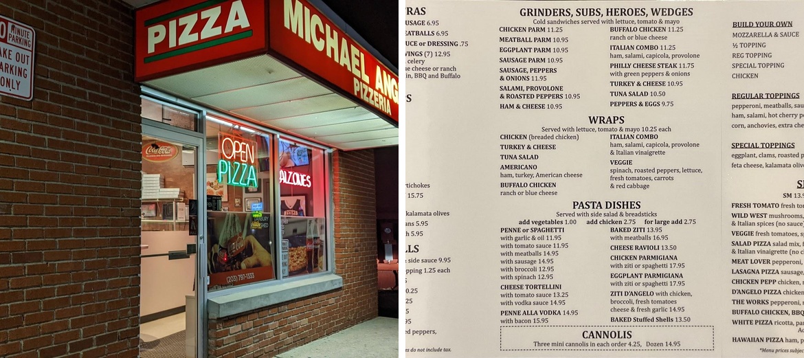 Michael Angelo's Pizzeria Menu